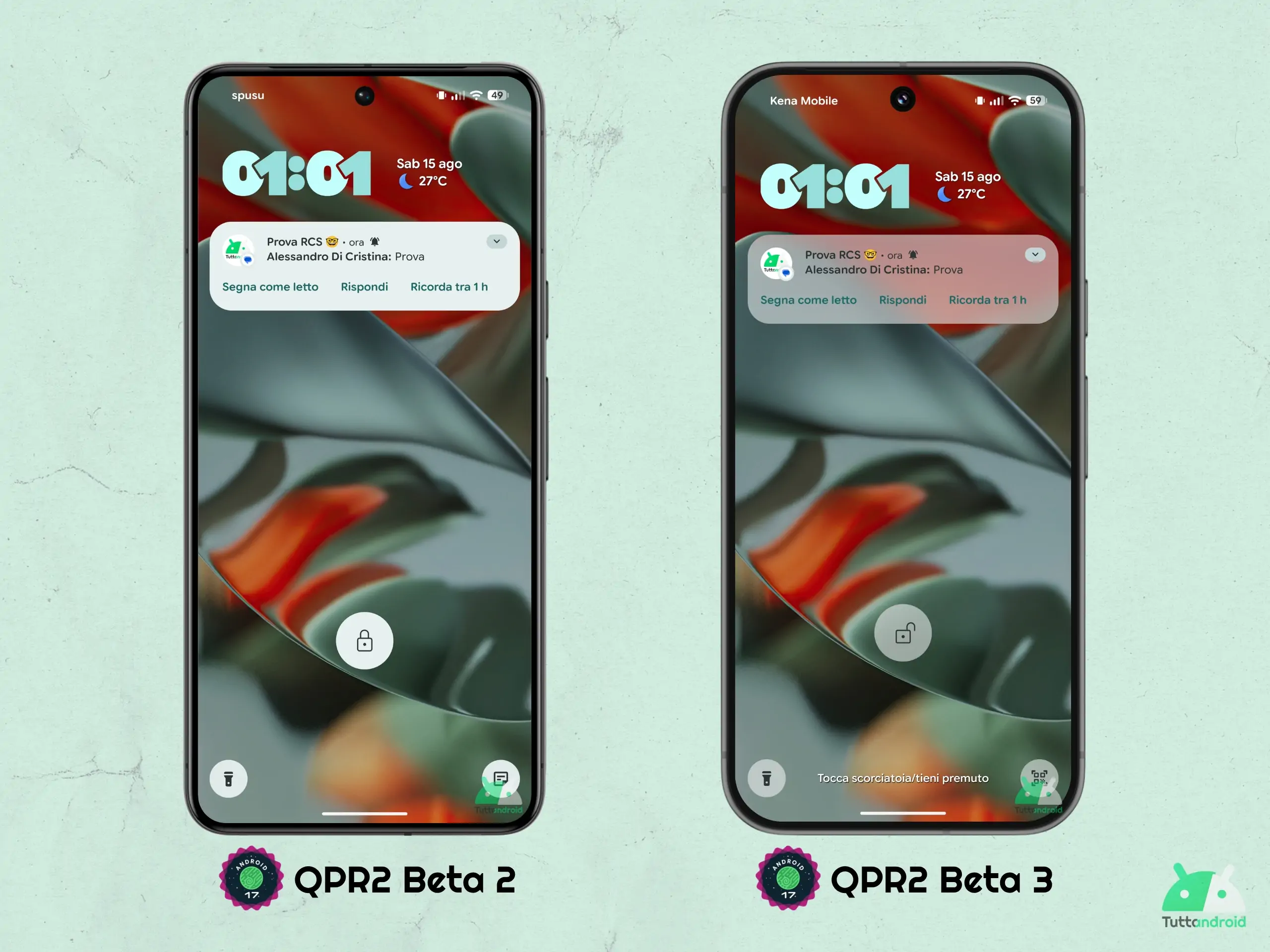 Android 17 QPR2 - ベータ 3 - ロック画面 - ぼかし効果の増加