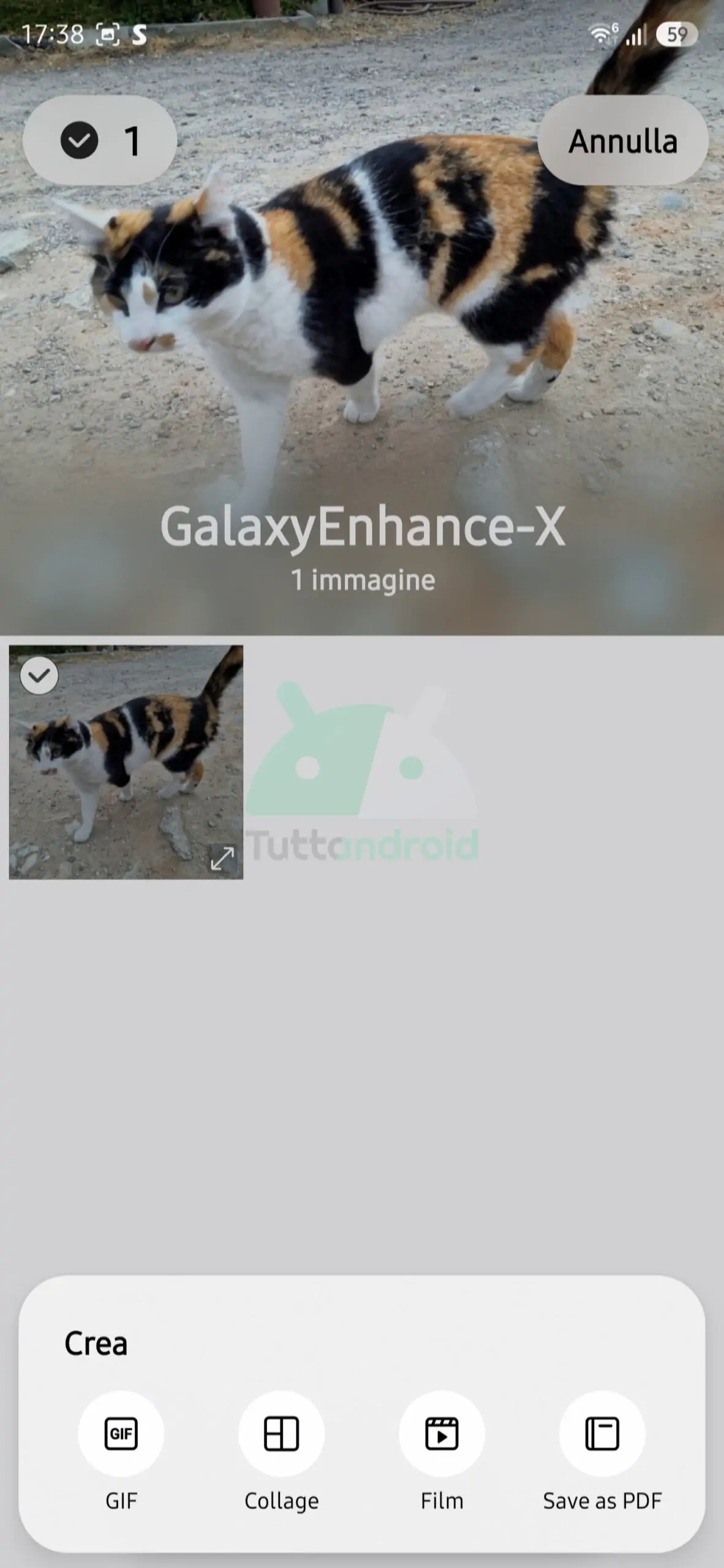 Samsung Gallery の Gallery Labs に PDF として保存