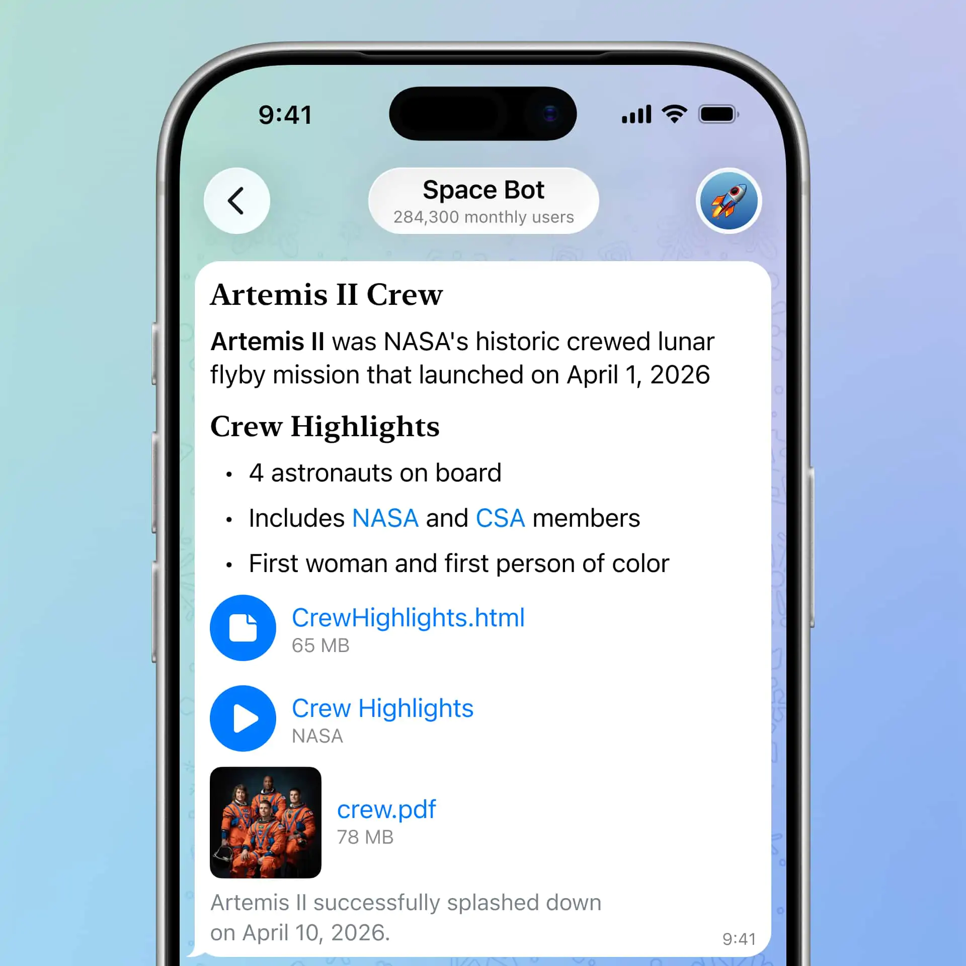 Telegram - 2026 年 8 月更新 - 03 メッセージ内のインライン ドキュメント