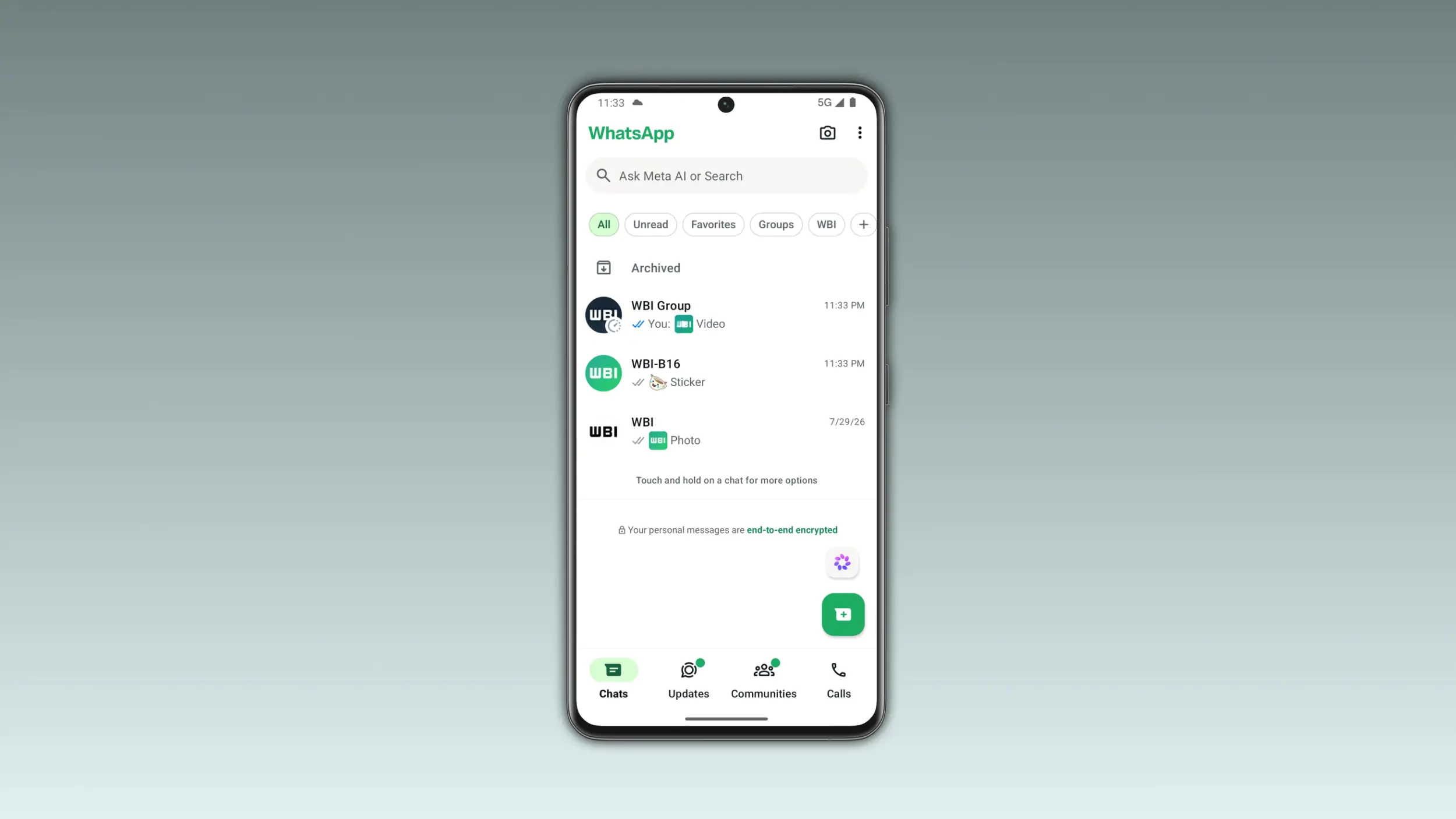 WhatsApp ベータ版のサムネイル写真ビデオ ステッカー