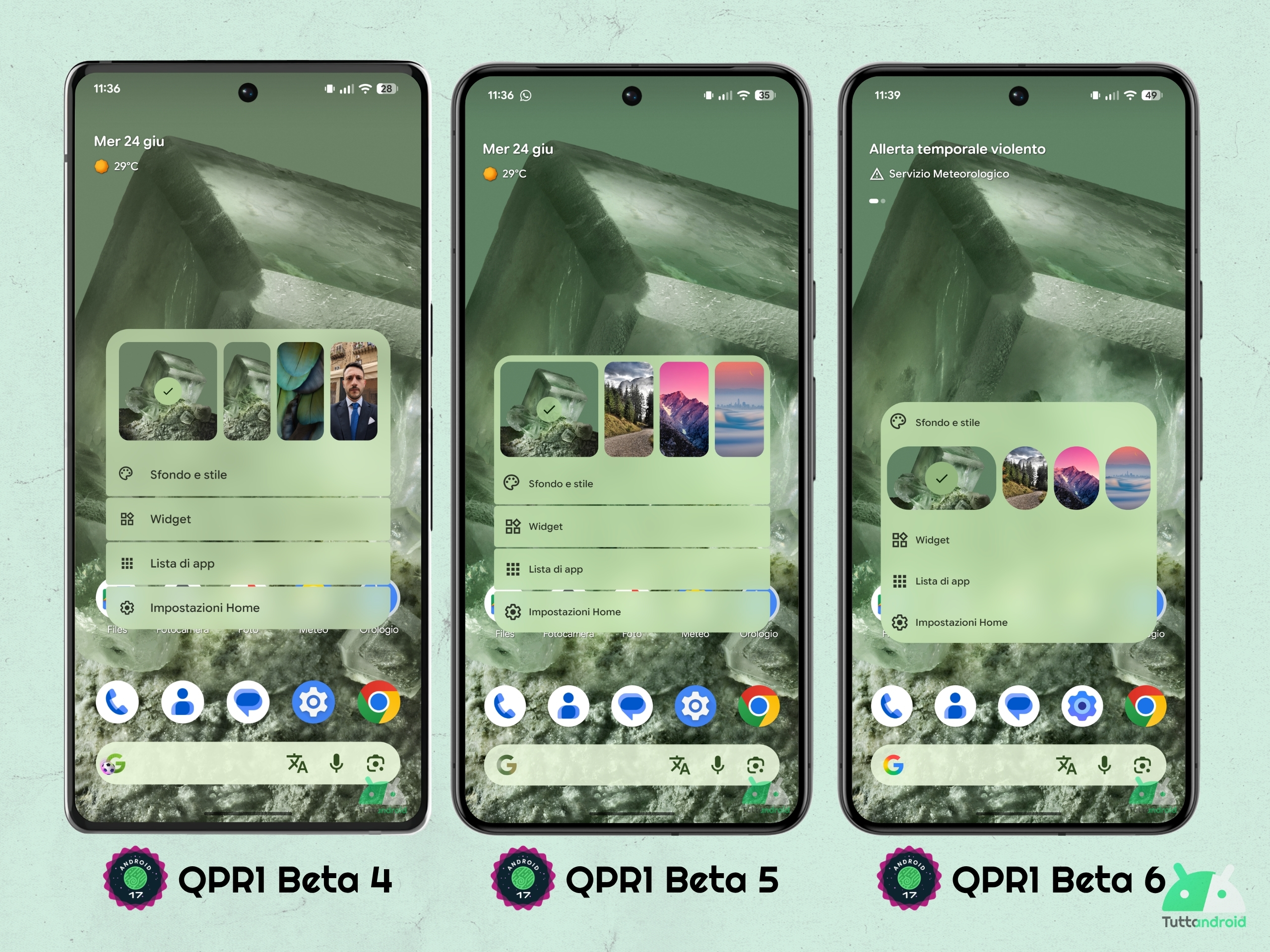 Android 17 QPR1 - ベータ 6 - ピクセル ランチャー - コンテキスト メニュー