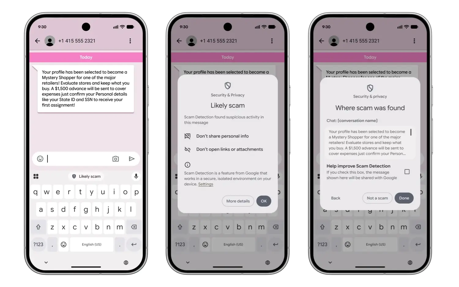 Google Pixel ドロップ - 2026 年 9 月 - Gboard 不正防止