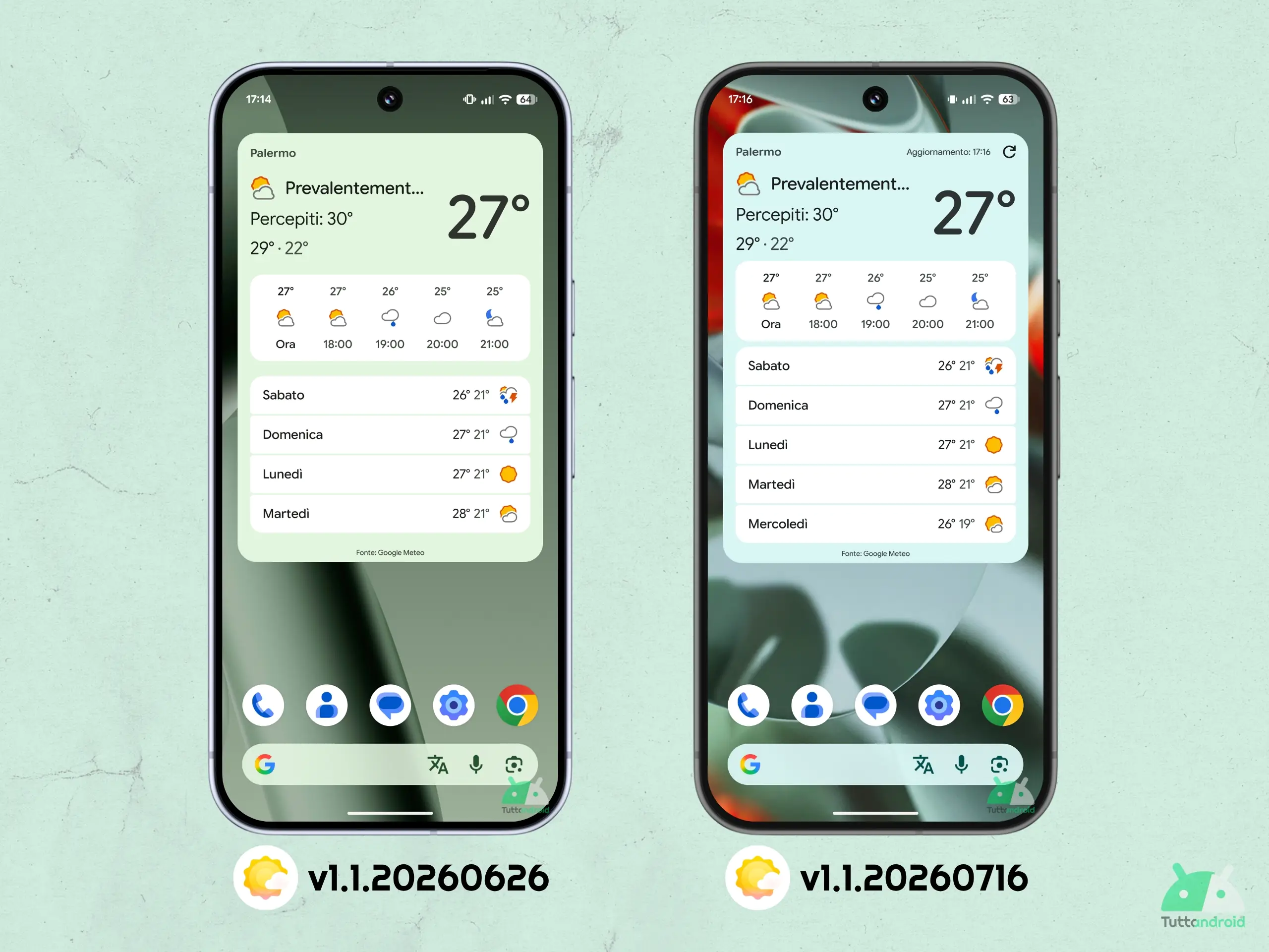 Google 天気ピクセル v1.1.20260716 - 新しいウィジェット