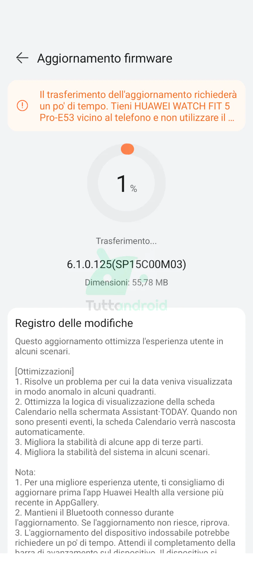 HUAWEI Watch Fit 5シリーズのアップデート