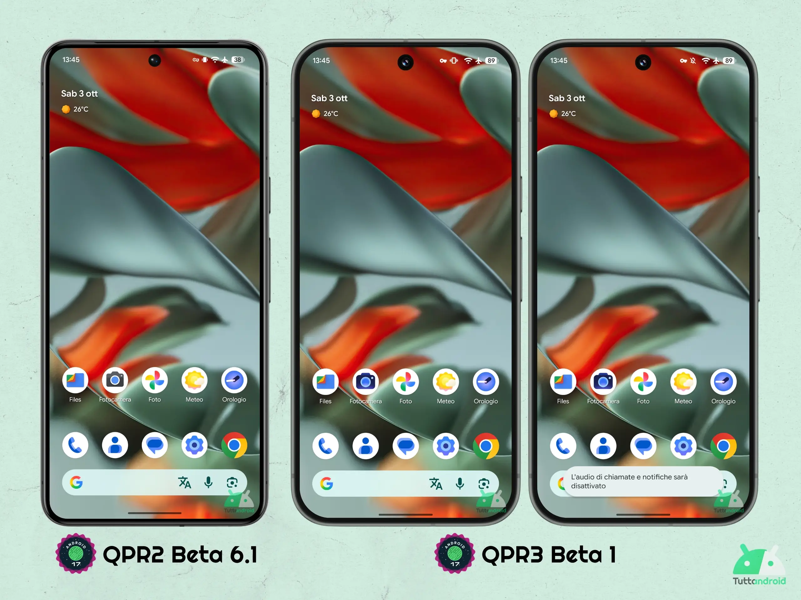 Android 17 QPR3 - ベータ 1 - ステータス バー アイコンの変更