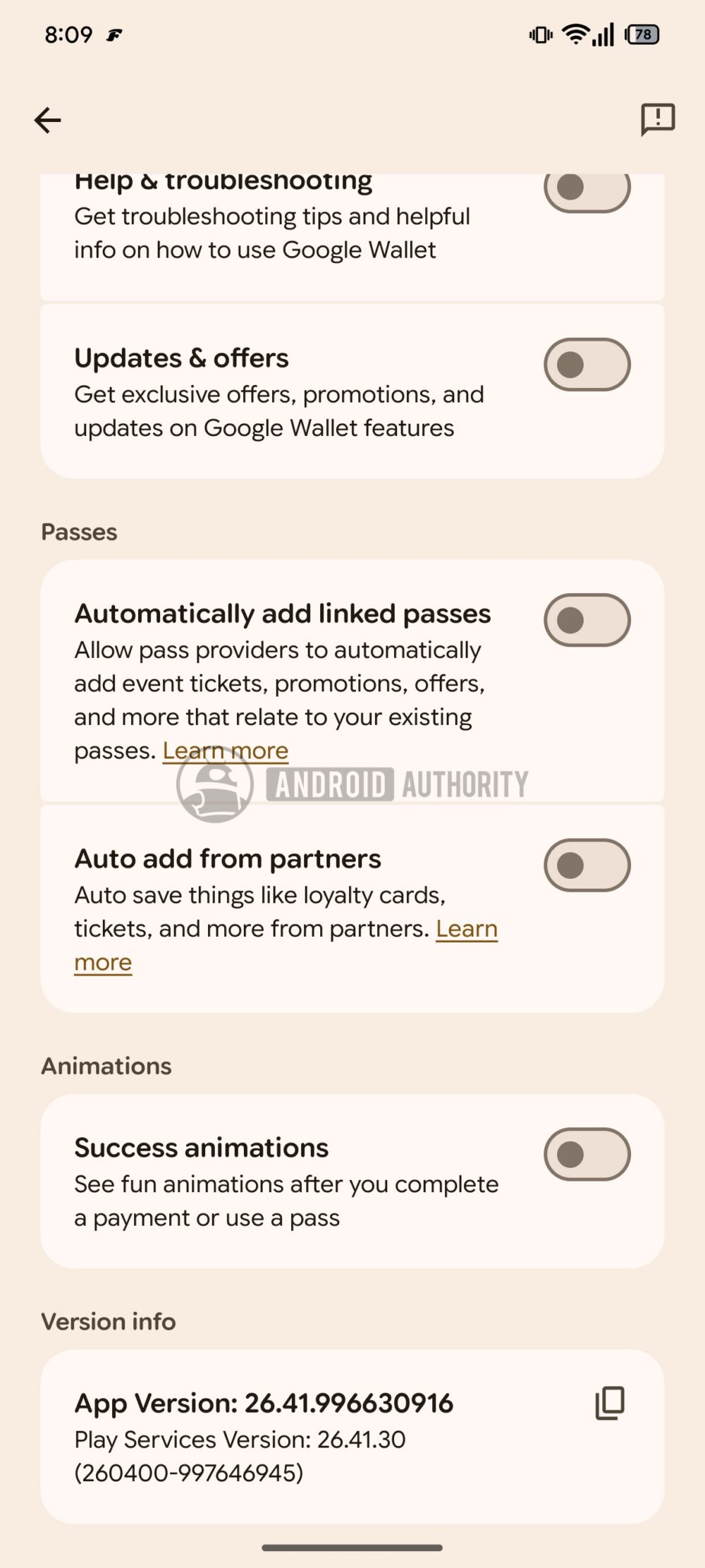 Google ウォレット v26.41.996630916 - AA パートナーから自動的に追加