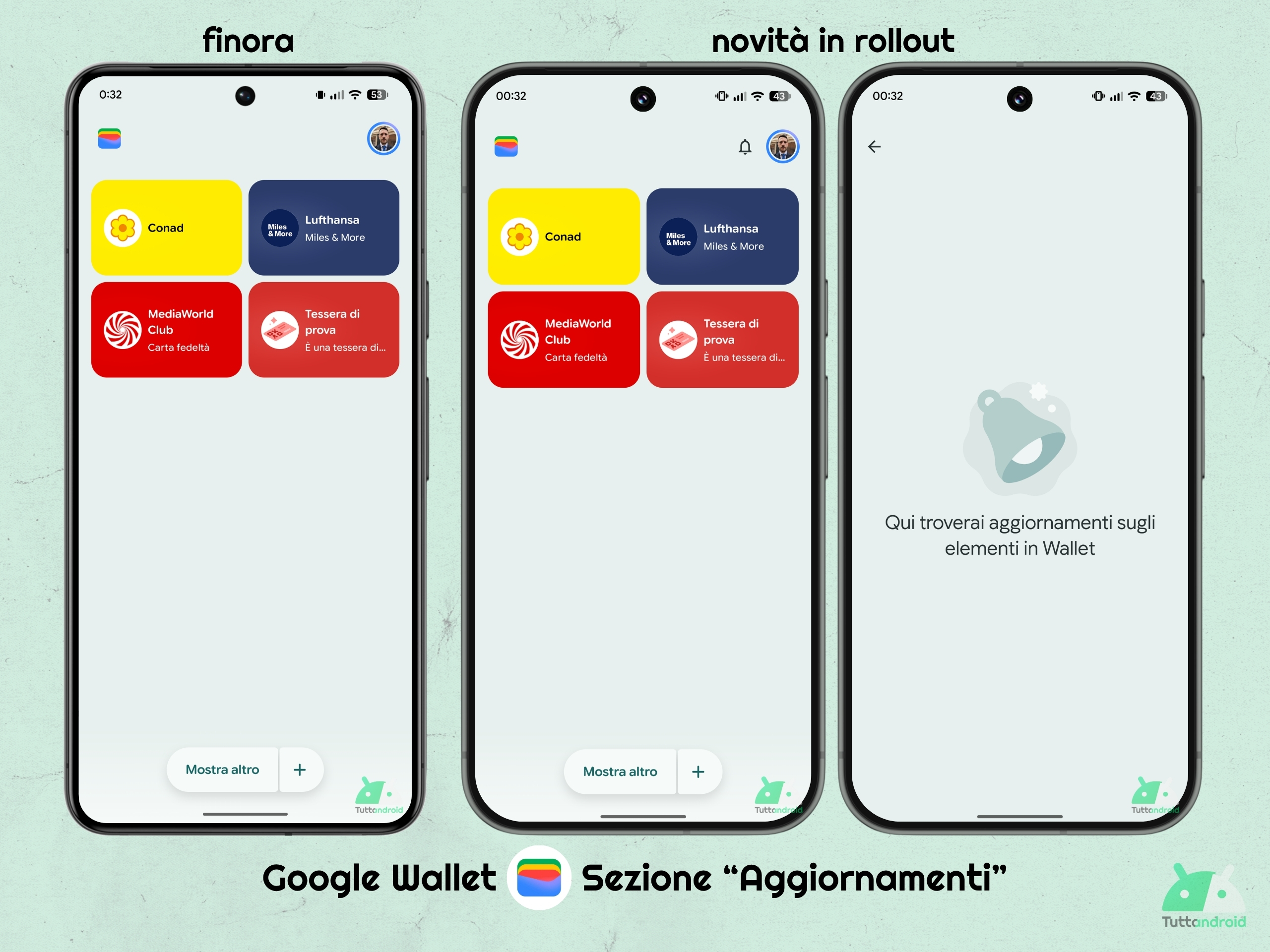 Google ウォレット - アップデート セクション