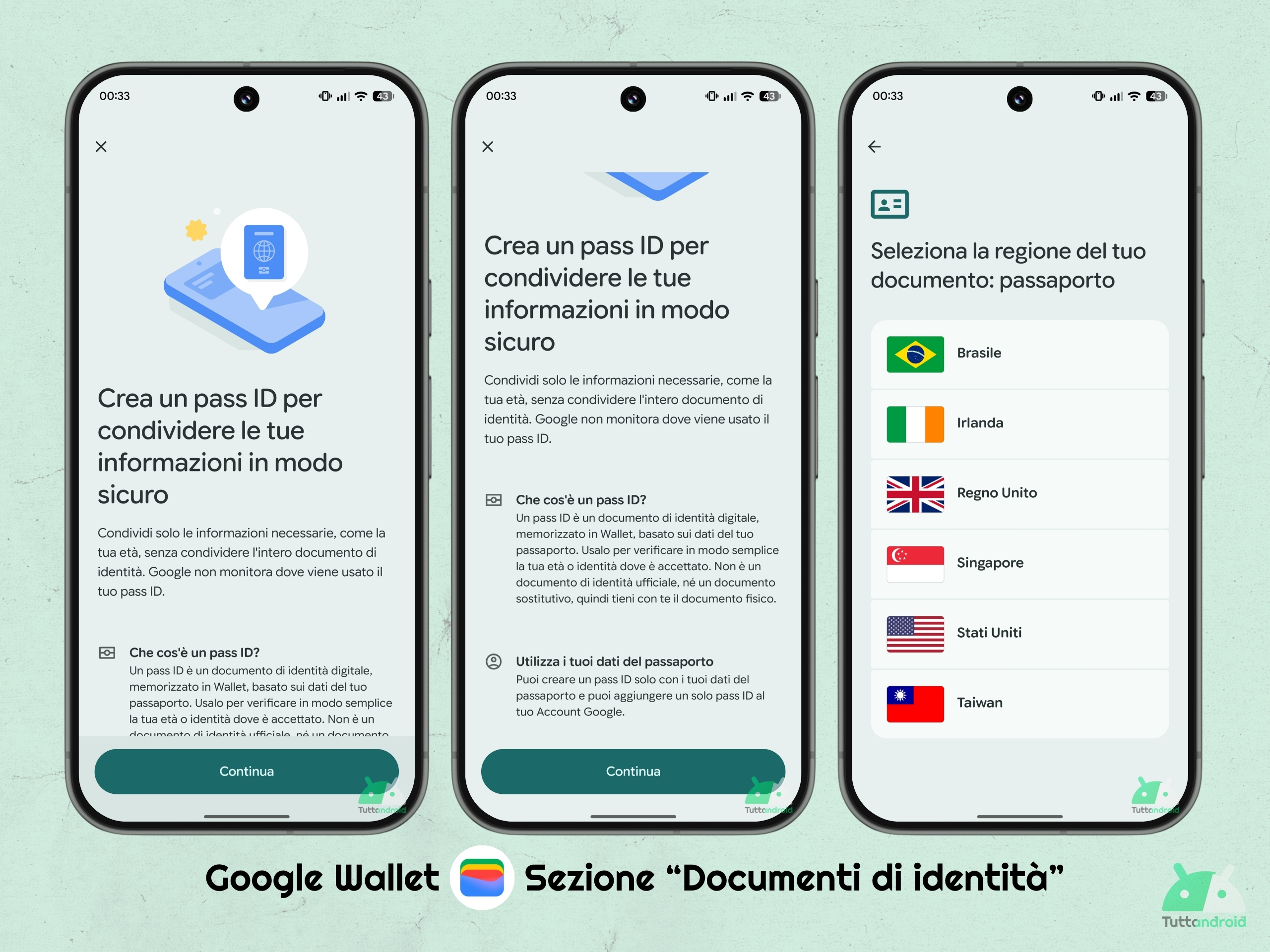 Google ウォレット - アイルランドの本人確認書類セクション