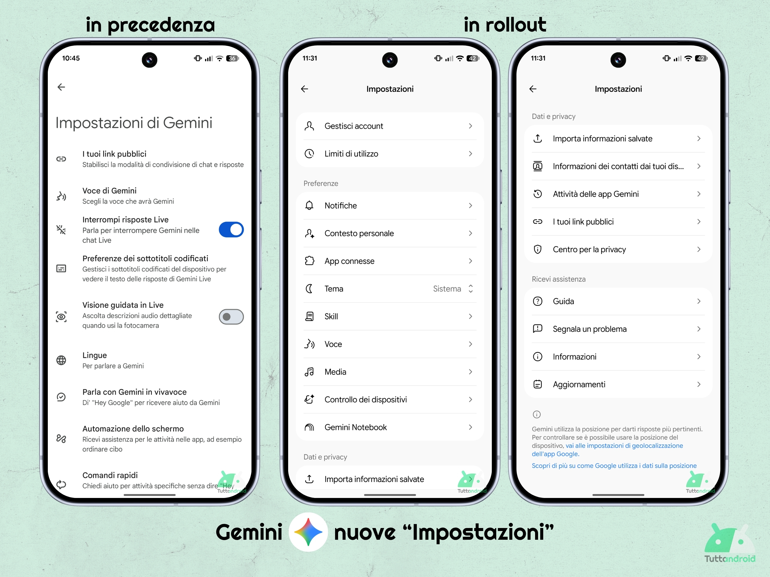 Gemini アプリ - 2026 年 10 月 - 新しい Android 設定